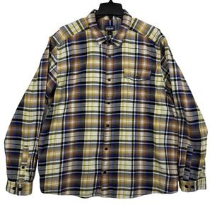 Patagonia Mens Fjord Flannel Organic‎ Cotton Everyday Shirt Plaid Long Sleeve XL